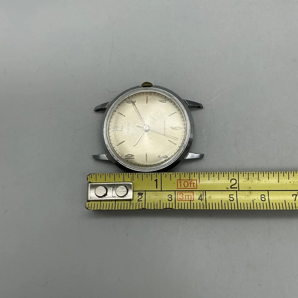 Vintage Timex Mens Watch 34mm Champagne Dial Manual Wind For Parts Not Running